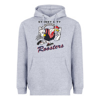 Heather Grey roosters-sydney city Classic Heavyweight Hoodie - ArtMosaic