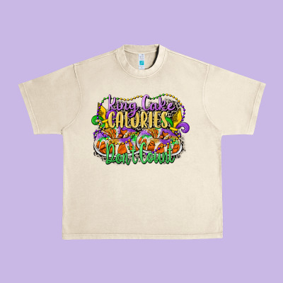 King Cake Calories Dont Count Urban Heavy Tee Designed By Cowgirlartshop