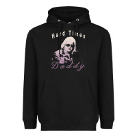Black Hard Times Daddy Heavyweight Hoodie - trangStudio
