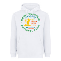 White womens rocky mountain national park hiking travel souvenir novelty v n Heavyweight Hoodie - trangStudio