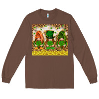 Chestnut St. Patrick's Day gnomies with leopard tumbler Long Sleeve Tee - HowdyJamesFarm
