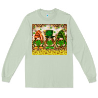 Matcha St. Patrick's Day gnomies with leopard tumbler Long Sleeve Tee - HowdyJamesFarm