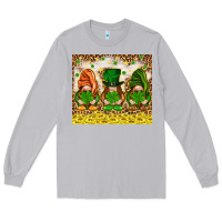 Moon Dust St. Patrick's Day gnomies with leopard tumbler Long Sleeve Tee - HowdyJamesFarm