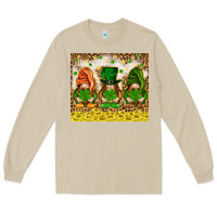 Mushroom St. Patrick's Day gnomies with leopard tumbler Long Sleeve Tee - HowdyJamesFarm