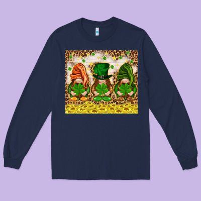 St. Patrick's Day Gnomies With Leopard Tumbler Long Sleeve Tee Designed By Howdyjamesfarm
