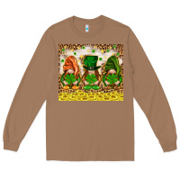 Toasted Coconut St. Patrick's Day gnomies with leopard tumbler Long Sleeve Tee - HowdyJamesFarm