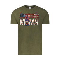 Vintage Olive American mama with gnome Mother's Day Vintage Tee - HowdyJamesFarm