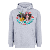 Heather Grey hogs and kisses pigs Heavyweight Hoodie - Artiststas