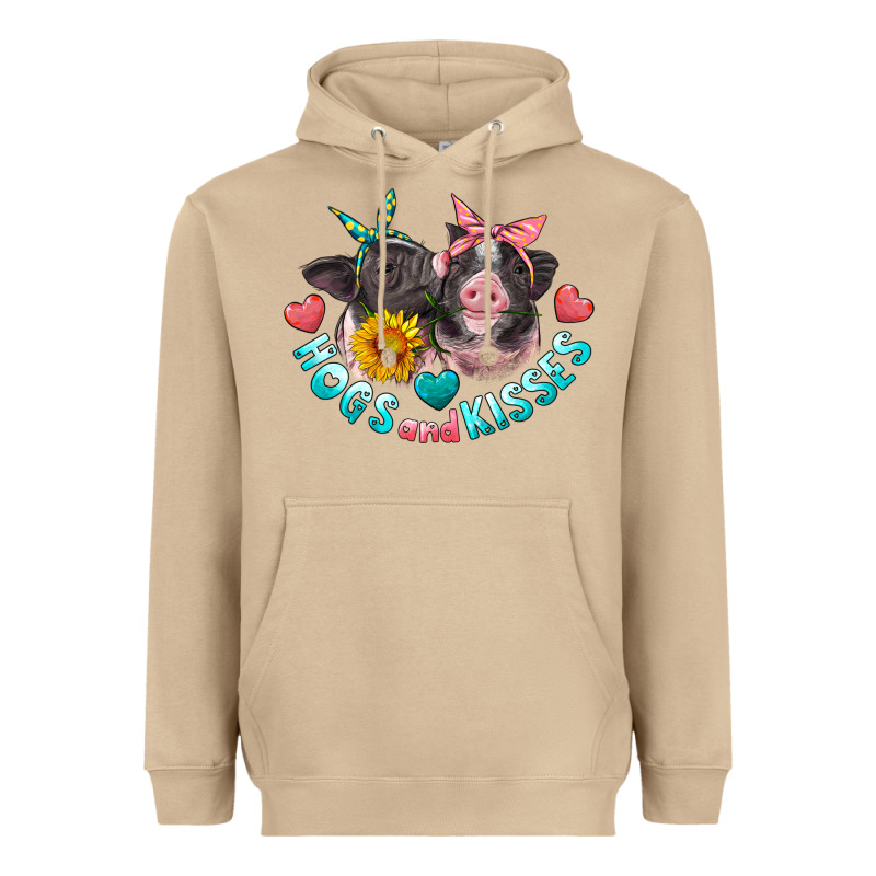 Hogs And Kisses Pigs Heavyweight Hoodie by Artiststas | Teevron