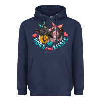 Navy hogs and kisses pigs Heavyweight Hoodie - Artiststas