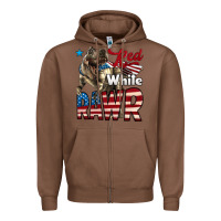 Chestnut Red White Rawr Dinosaur T-Rex Zipper Hoodie - LillyAllenDesigns