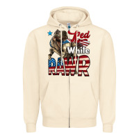 Sandshell Red White Rawr Dinosaur T-Rex Zipper Hoodie - LillyAllenDesigns