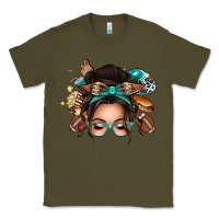 Army Green american football messy bun Classic Tee - texasbilliewilder