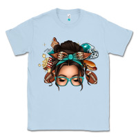 Dusty Blue american football messy bun Classic Tee - texasbilliewilder