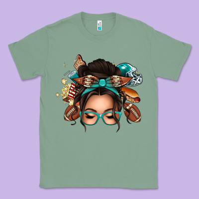 American Football Messy Bun Classic Tee Designed By Texasbilliewilder