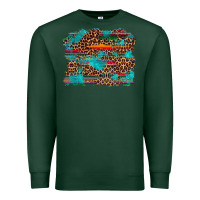 Sports Green western serape leopard bull skull turquoise  background Premium Sweatshirt - Artiststas
