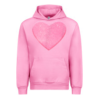 Fuchsia Pink Valentines Pink Heart Urban Hoodie - FloraArt