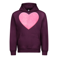 Mauve Wine Valentines Pink Heart Urban Hoodie - FloraArt