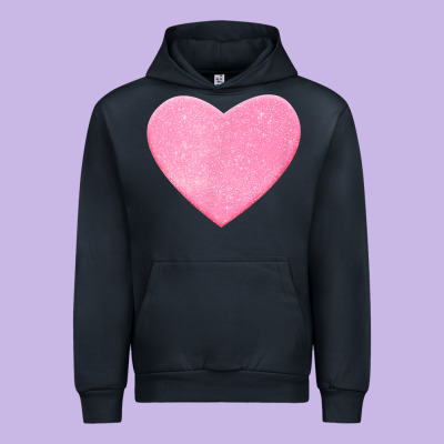 Valentines Pink Heart Urban Hoodie Designed By Floraart