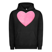 Pigment Black Valentines Pink Heart Urban Hoodie - FloraArt