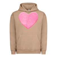 Pigment Burro Valentines Pink Heart Urban Hoodie - FloraArt
