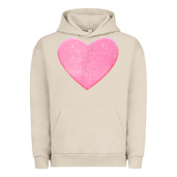 Pigment French Oak Valentines Pink Heart Urban Hoodie - FloraArt