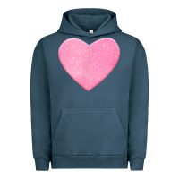 Pigment Midnight Navy Valentines Pink Heart Urban Hoodie - FloraArt