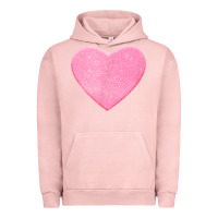 Pigment Salmon Valentines Pink Heart Urban Hoodie - FloraArt