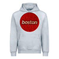 Heather Grey boston   simple red circle vintage Urban Hoodie - FloraArt