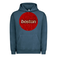 Pigment Midnight Navy boston   simple red circle vintage Urban Hoodie - FloraArt