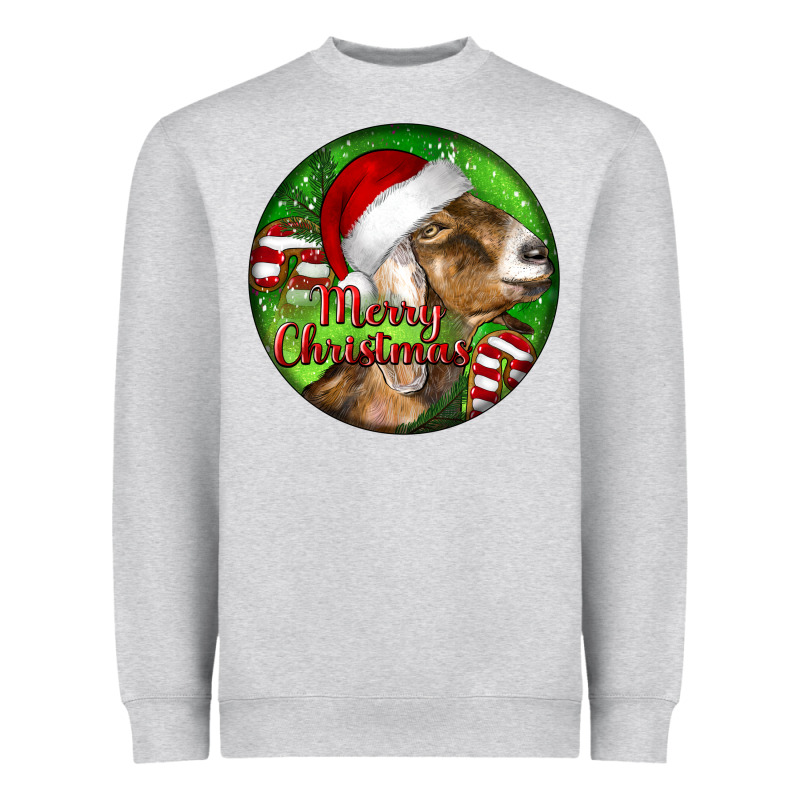 Nubian Goat Christmas Heavyweight Sweatshirt by LillyAllenDesigns | Teevron
