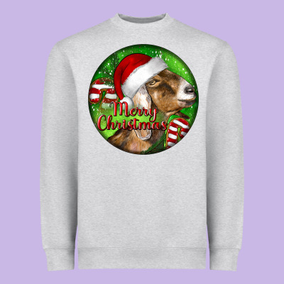 Nubian Goat Christmas Heavyweight Sweatshirt Designed By Lillyallendesigns