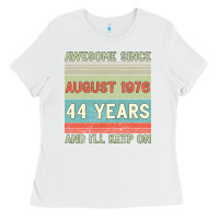 White awesome since august 1976 44 years and i ll keep on Ladies Tee - Bettercallsaul