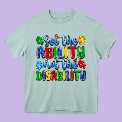 See The Ability Not The Disability Heavy Core Tee Designed By Artiststas