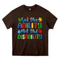 Chocolate Brown see the ability not the disability Heavy Core Tee - Artiststas