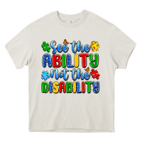 Cream see the ability not the disability Heavy Core Tee - Artiststas