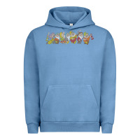 Pigment Pebble Blue Snow White And The Seven Dwarfs Marching In Line Urban Hoodie - FloraArt