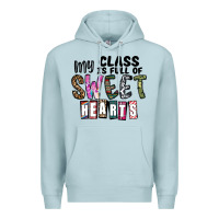 Blue Mist my class ısfull of sweet hearts Premium Hoodie - CowhideDigitalArt