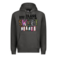 Charcoal Heather my class ısfull of sweet hearts Premium Hoodie - CowhideDigitalArt