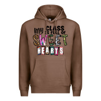 Chestnut my class ısfull of sweet hearts Premium Hoodie - CowhideDigitalArt