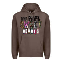 Coffee my class ısfull of sweet hearts Premium Hoodie - CowhideDigitalArt