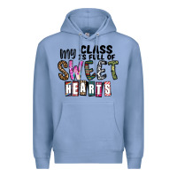 Colony Blue my class ısfull of sweet hearts Premium Hoodie - CowhideDigitalArt