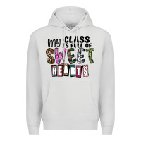 Dove Grey my class ısfull of sweet hearts Premium Hoodie - CowhideDigitalArt