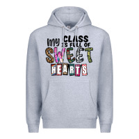 Heather Grey my class ısfull of sweet hearts Premium Hoodie - CowhideDigitalArt