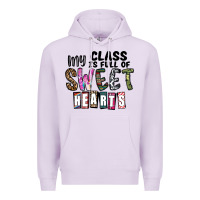 Lilac my class ısfull of sweet hearts Premium Hoodie - CowhideDigitalArt
