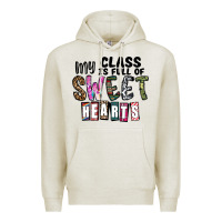 Oatmeal Heather my class ısfull of sweet hearts Premium Hoodie - CowhideDigitalArt