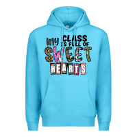 Ocean Blue my class ısfull of sweet hearts Premium Hoodie - CowhideDigitalArt