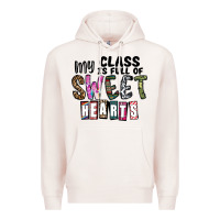 Pale Pink my class ısfull of sweet hearts Premium Hoodie - CowhideDigitalArt