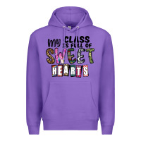 Purple my class ısfull of sweet hearts Premium Hoodie - CowhideDigitalArt
