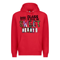 Red my class ısfull of sweet hearts Premium Hoodie - CowhideDigitalArt